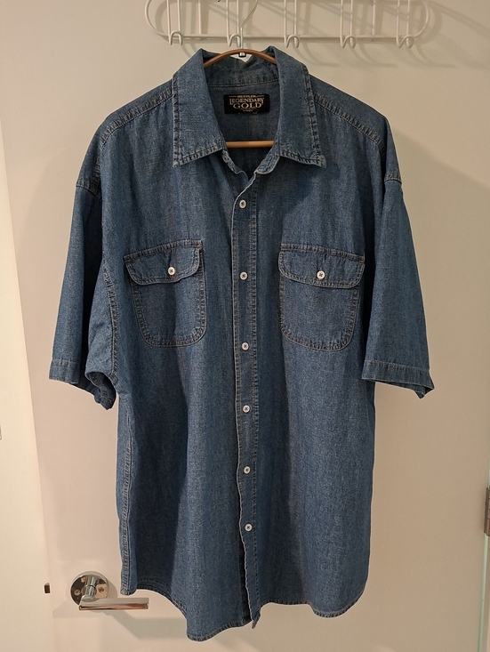 Wrangler Other - Vintage Wrangler "Legendary Gold" Denim Short-sleeve Button-up Shirt (Size 3XL)